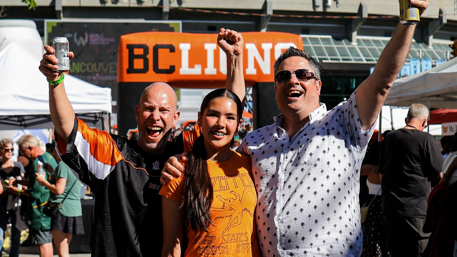 BC Lions fans outside BC Place